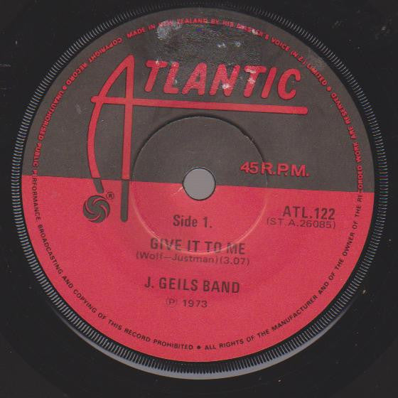 The J. Geils Band – Give It To Me 7" vinyl record, image 1 of 3