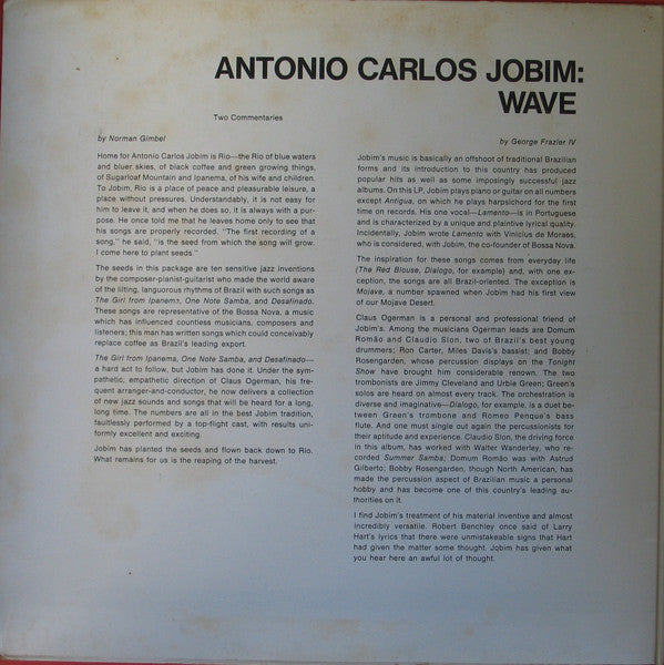 Antonio Carlos Jobim – Wave LP vinyl record, image 2 of 6
