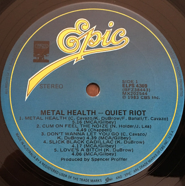 Quiet Riot – Metal Health LP vinyl record, image 3 of 4