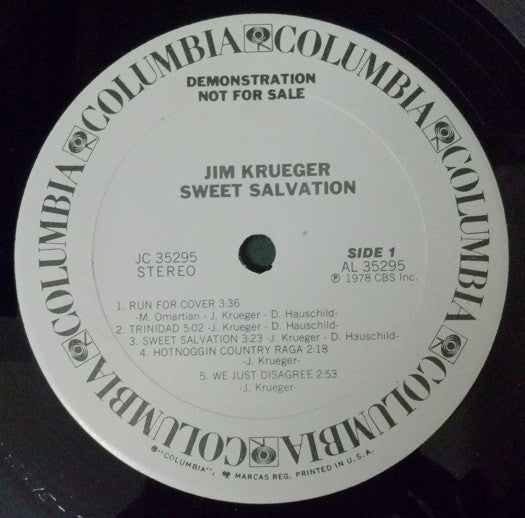 Jim Krueger – Sweet Salvation LP vinyl record, image 3 of 6