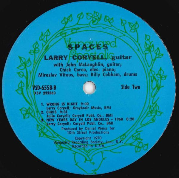 Larry Coryell – Spaces LP vinyl record, image 4 of 4