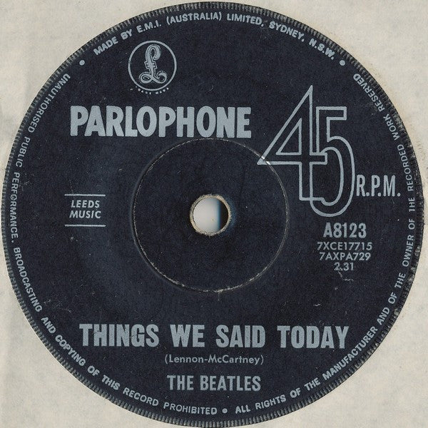 The Beatles – A Hard Day's Night 7" vinyl record, image 2 of 2
