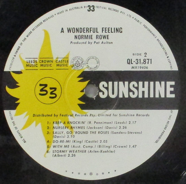 Normie Rowe – A Wonderful Feeling LP vinyl record, image 4 of 4