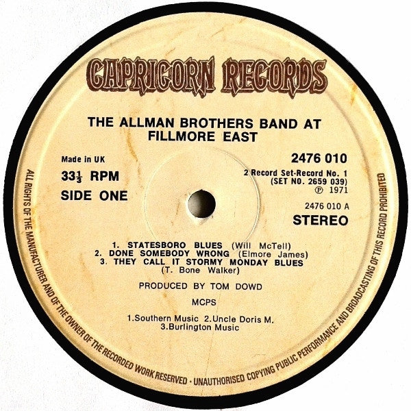 The Allman Brothers Band – The Allman Brothers Band At Fillmore East (2xLP) LP vinyl record, image 5 of 8