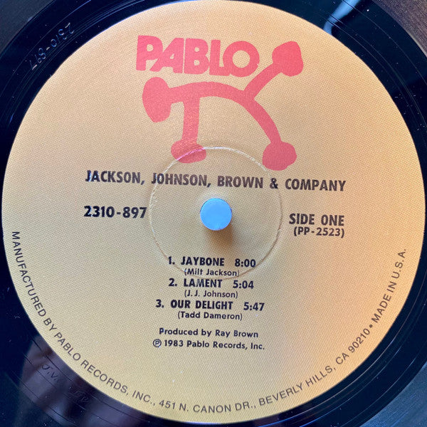Milt Jackson, J.J. Johnson, Ray Brown – Jackson, Johnson, Brown, & Company LP vinyl record, image 3 of 4