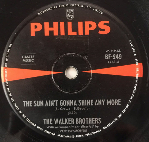 The Walker Brothers – The Sun Ain't Gonna Shine Any More 7" vinyl record, image 1 of 3