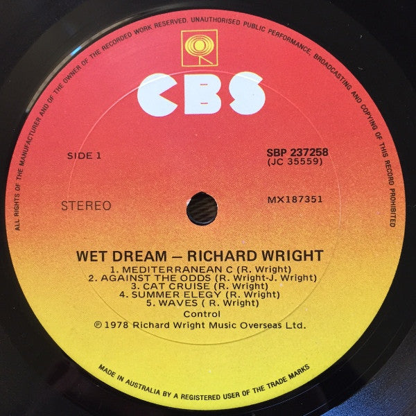 Richard Wright – Wet Dream LP vinyl record, image 3 of 4