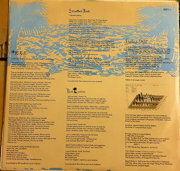 Laurie Anderson – Mister Heartbreak LP vinyl record, image 6 of 6