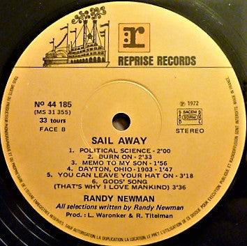 Randy Newman – Sail Away LP vinyl record, image 4 of 6