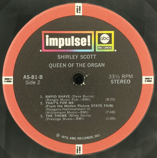 Shirley Scott – Queen Of The Organ LP vinyl record, image 3 of 3