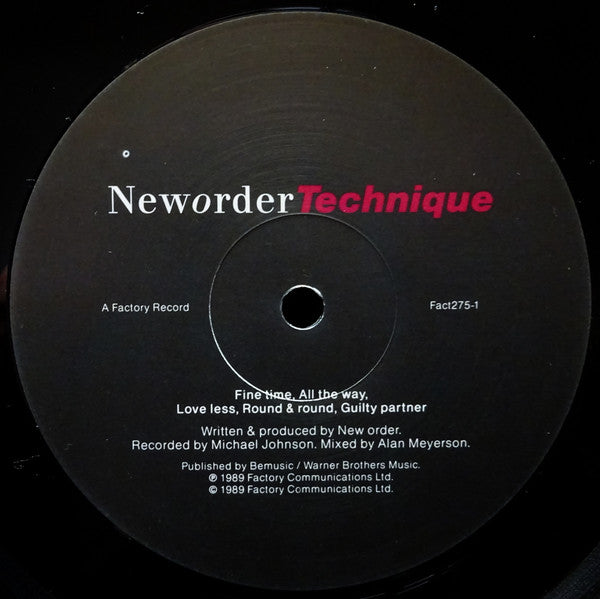New Order – Technique LP vinyl record, image 3 of 6