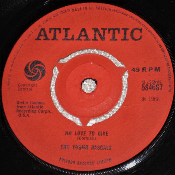 The Young Rascals – Too Many Fish In The Sea 7" vinyl record, image 2 of 2