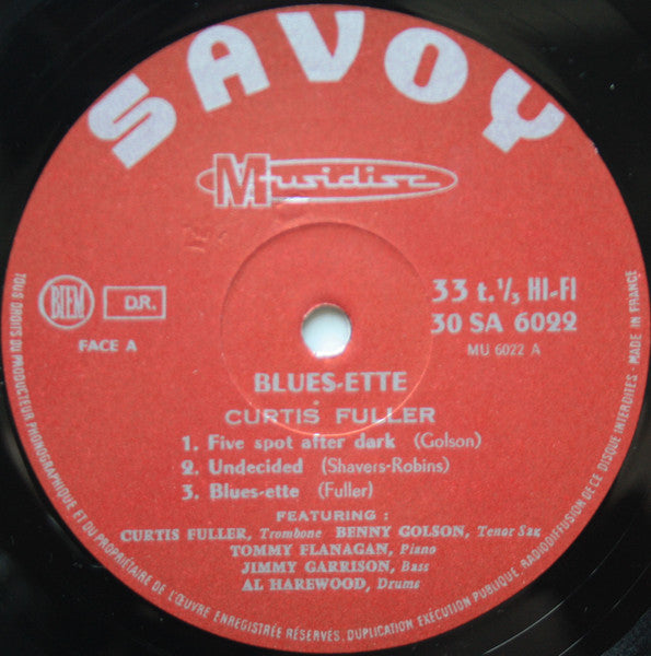 Curtis Fuller's Quintet – Blues-ette LP vinyl record, image 3 of 4