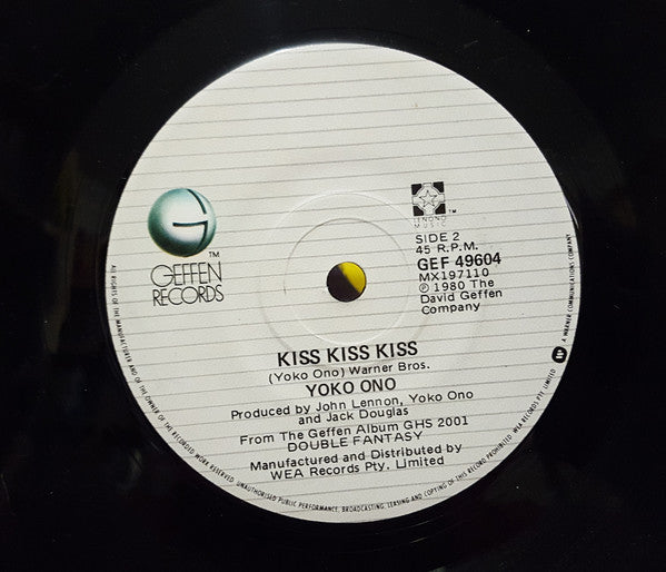 John Lennon, Yoko Ono – (Just Like) Starting Over / Kiss Kiss Kiss 7" vinyl record, image 4 of 5