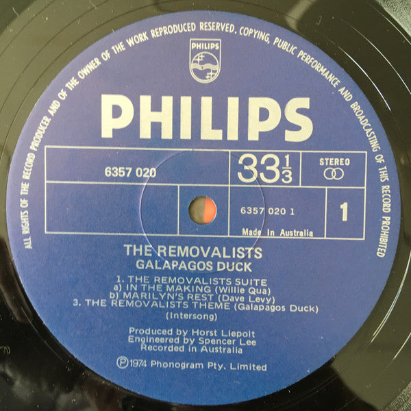 Galapagos Duck – The Removalists (Original Soundtrack) LP vinyl record, image 5 of 6