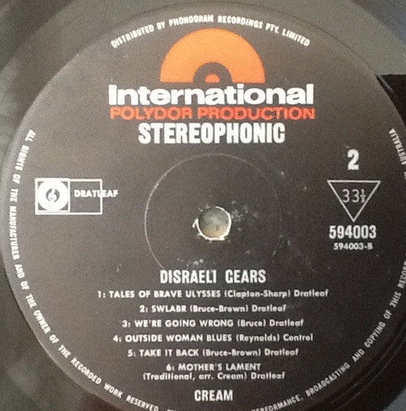 Cream – Disraeli Gears LP vinyl record, image 3 of 4