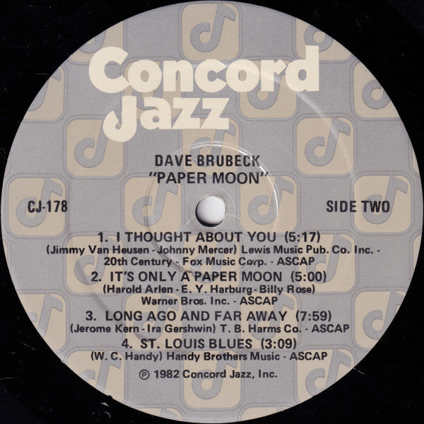 The Dave Brubeck Quartet – Paper Moon LP vinyl record, image 4 of 4
