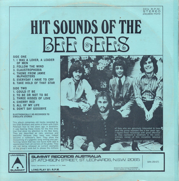 Bee Gees – Hit Sounds Of The Bee Gees LP vinyl record, image 2 of 4