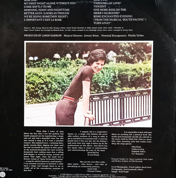 Jane Olivor – First Night LP vinyl record, image 4 of 4