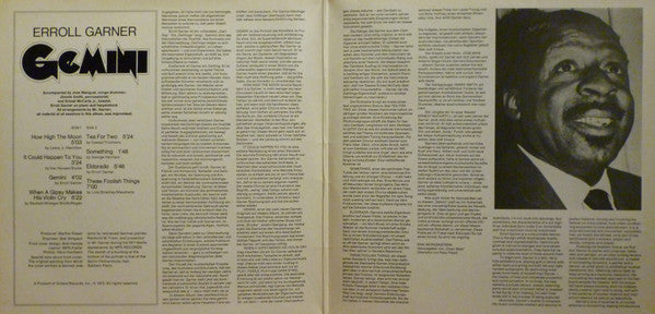Erroll Garner – Gemini LP vinyl record, image 3 of 5