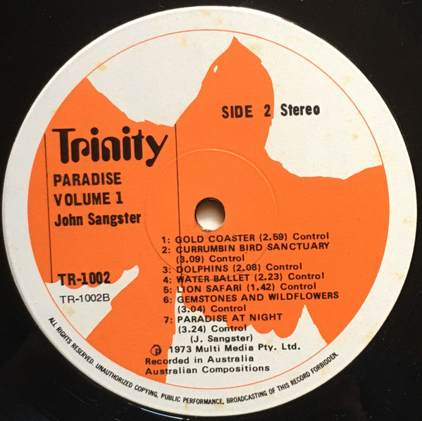 John Sangster – Paradise Volume One LP vinyl record, image 4 of 10