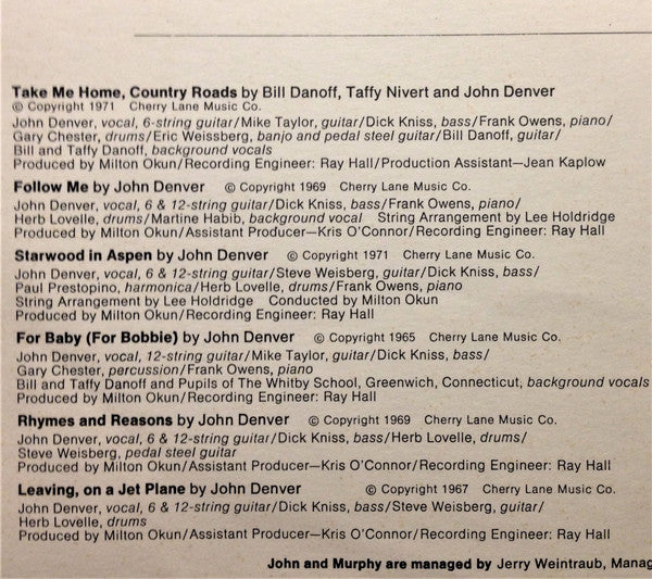 John Denver – John Denver's Greatest Hits LP vinyl record, image 7 of 8