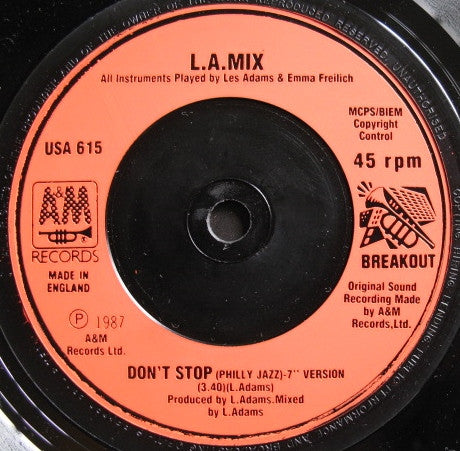 L.A. Mix – Don't Stop (Jammin') 7" vinyl record, image 4 of 4