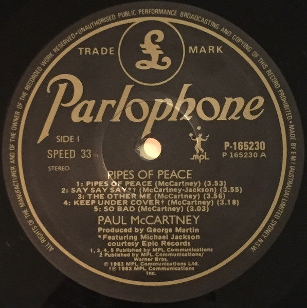 Paul McCartney – Pipes Of Peace LP vinyl record, image 5 of 8
