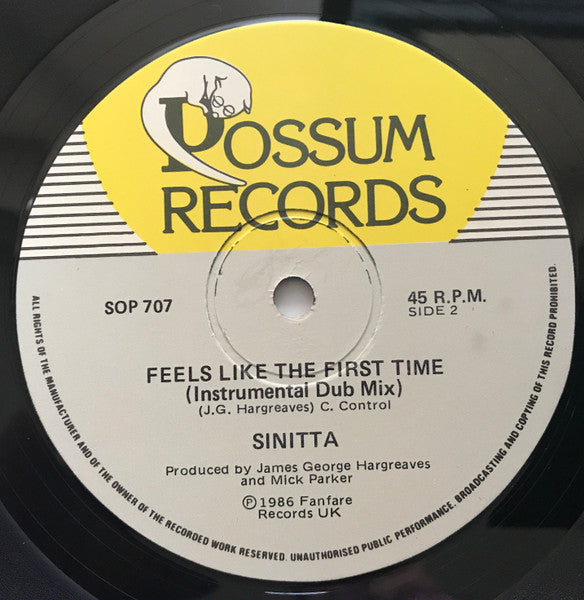 Sinitta – Feels Like The First Time 12" vinyl record, image 3 of 3