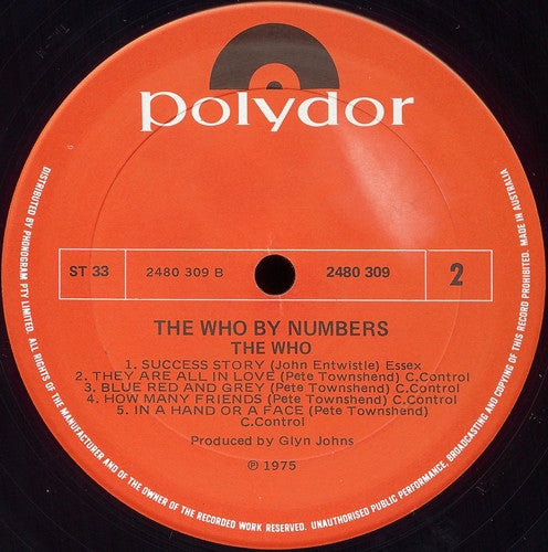 The Who – The Who By Numbers LP vinyl record, image 4 of 4