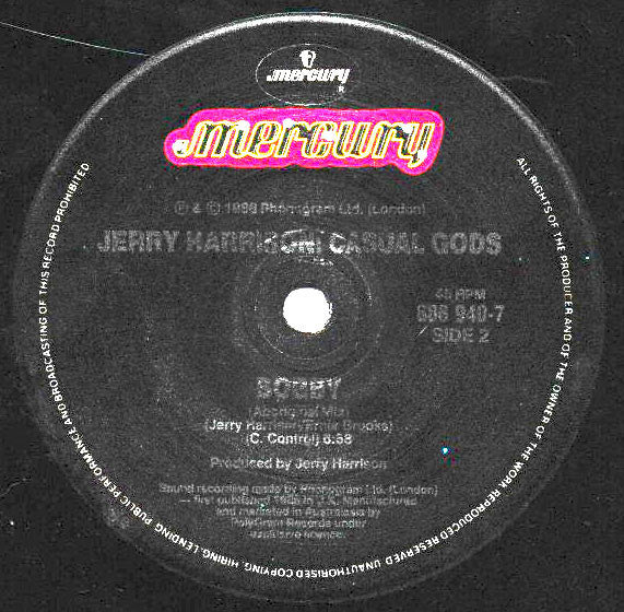Jerry Harrison: Casual Gods – Rev It Up 7" vinyl record, image 4 of 4