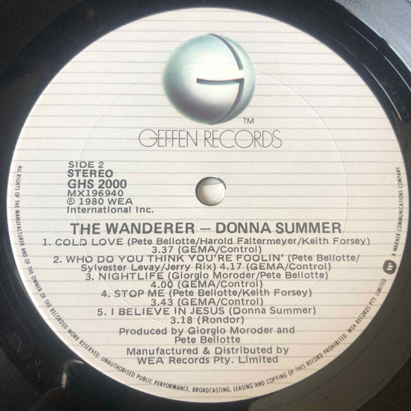 Donna Summer – The Wanderer LP vinyl record, image 4 of 4