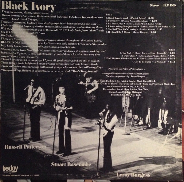 Black Ivory – Don't Turn Around LP vinyl record, image 2 of 4
