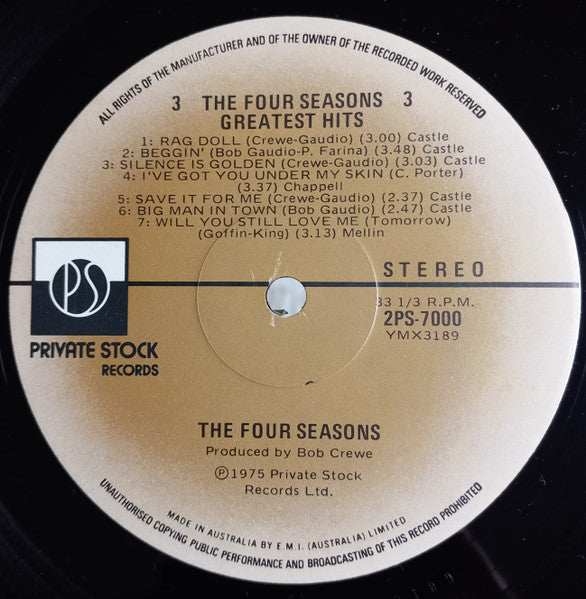 The Four Seasons – The Four Seasons Greatest Hits (2xLP) LP vinyl record, image 8 of 10