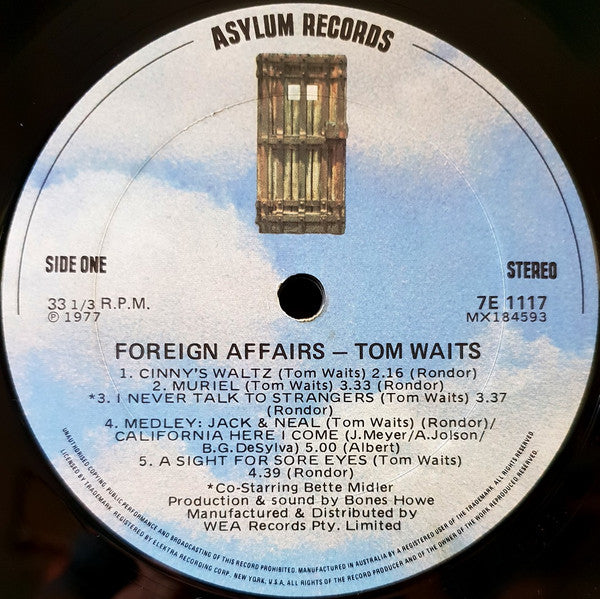 Tom Waits – Foreign Affairs LP vinyl record, image 3 of 6