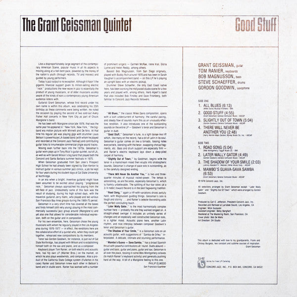 The Grant Geissman Quintet – Good Stuff LP vinyl record, image 2 of 4