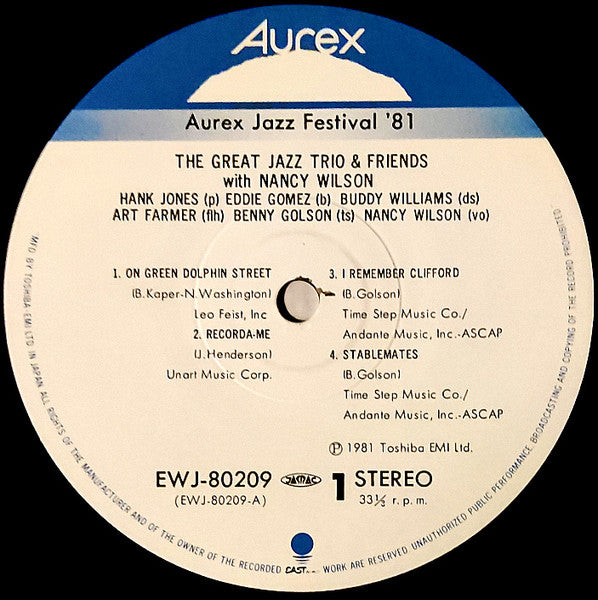 The Great Jazz Trio, Nancy Wilson – Aurex Jazz Festival '81 LP vinyl record, image 5 of 10