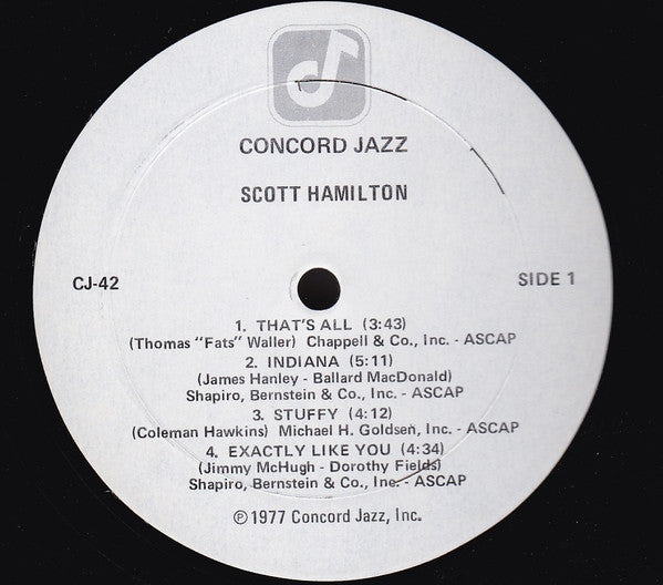 Scott Hamilton – Scott Hamilton Is A Good Wind Who Is Blowing Us No Ill LP vinyl record, image 3 of 4