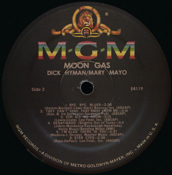 Dick Hyman, Mary Mayo – Moon Gas LP vinyl record, image 4 of 5