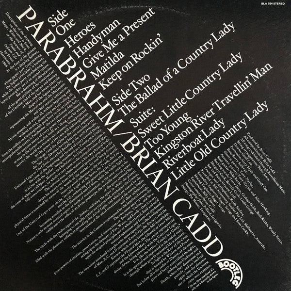 Brian Cadd – Parabrahm LP vinyl record, image 4 of 6