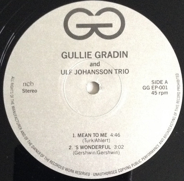 Gullie Gradin – Gullie Sings Jazz With Ulf Johansson Trio LP vinyl record, image 3 of 5