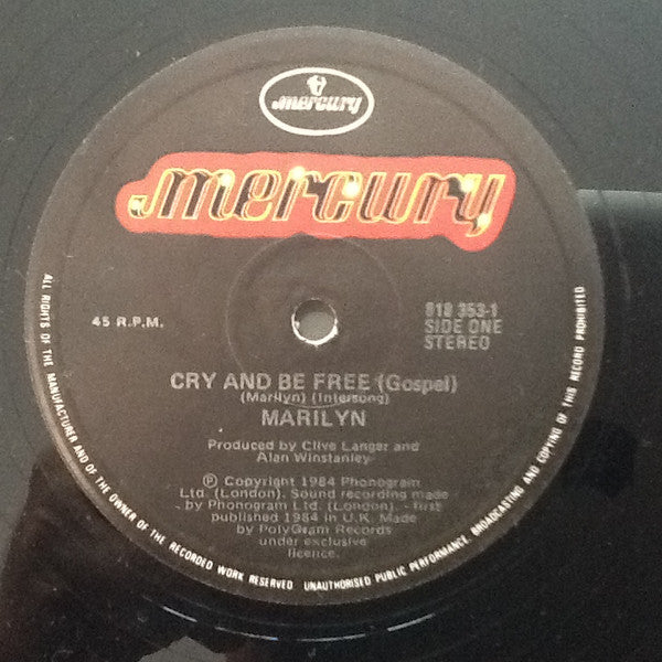 Marilyn – Cry And Be Free 12" vinyl record, image 3 of 4