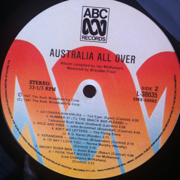 Various, Ian McNamara – Australia All Over LP vinyl record, image 4 of 5