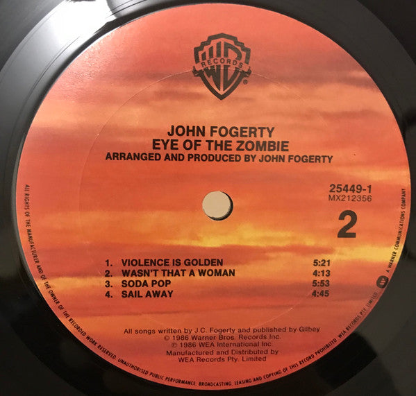 John Fogerty – Eye Of The Zombie LP vinyl record, image 4 of 4