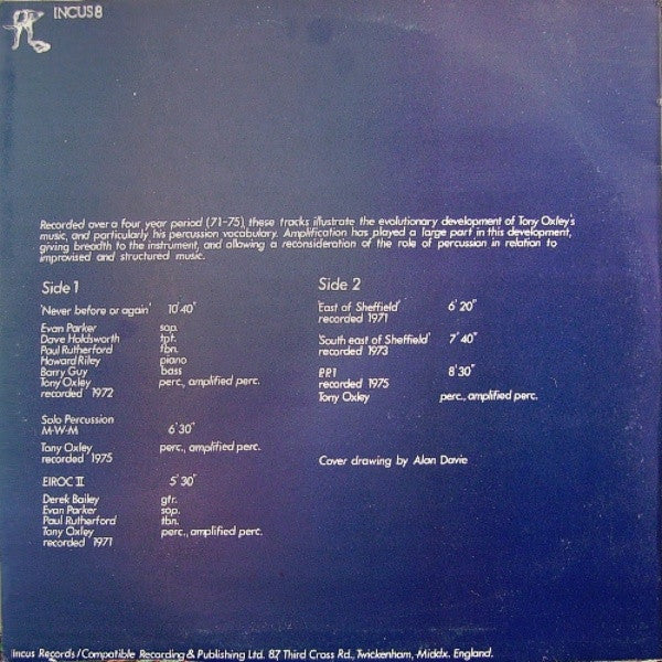Tony Oxley – Tony Oxley LP vinyl record, image 2 of 3