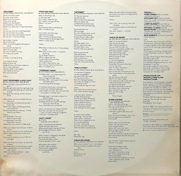 Firefall – Luna Sea LP vinyl record, image 5 of 6
