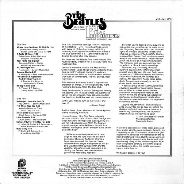 The Beatles – 1st Live Recordings (Volume One) LP vinyl record, image 2 of 4