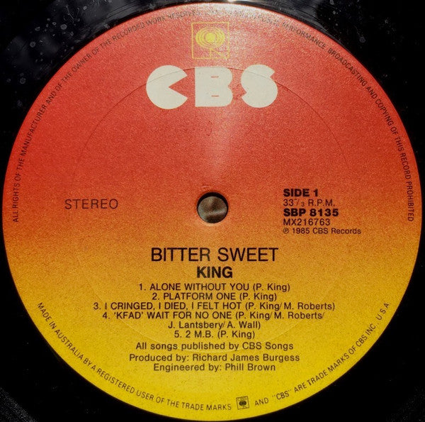 King – Bitter Sweet LP vinyl record, image 3 of 4