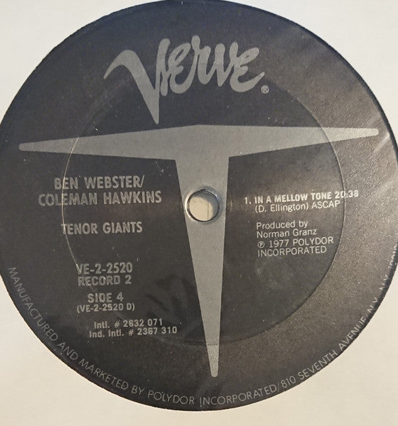 Ben Webster, Coleman Hawkins – Tenor Giants (2xLP) LP vinyl record, image 8 of 8