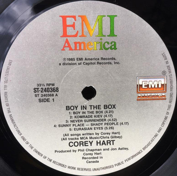 Corey Hart – Boy In The Box LP vinyl record, image 3 of 6